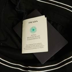 Pre Owned Prada Black Cotton and Re-Nylon Triangle Logo Shorts M