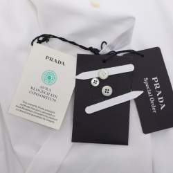 مملوكة مسبقًا Prada White Cotton Button Front Shirt S