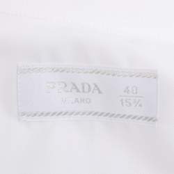 مملوكة مسبقًا Prada White Cotton Button Front Shirt S