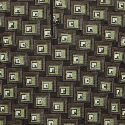 Pre Owned Prada Black/Brown Geometric Pattern Silk & Cotton Polo T-Shirt M