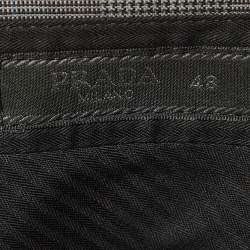 Pre Owned شورت برادا نقش هاوندستوث صوف أسود مقاس وسط - متوسط بحزام خصر 36 بوصة