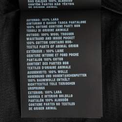 Pre Owned شورت برادا نقش هاوندستوث صوف أسود مقاس وسط - متوسط بحزام خصر 36 بوصة