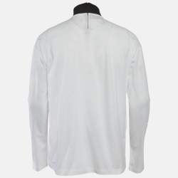 Pre Owned Prada White Jersey Mock Neck T-Shirt S