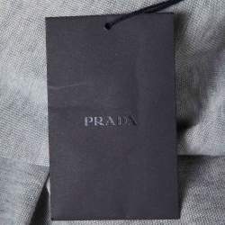 Pre Owned \[\{"name": "Prada Grey Logo Wool & Cashmere Knit Crew Neck Sweater L", "name_ar": "سويتر برادا بشعار رمادي صوف وكشمير بتريكو برقبة دائرية مقاس كبير (لارج)"\}]