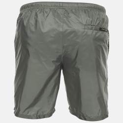 Pre Owned شورت سباحة برادا نايلون بأربطة رمادي مقاس صغير جدا