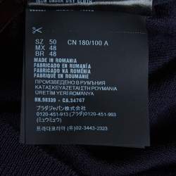 مملوكة مسبقًا Prada Navy Blue Wool Knit V-Neck Button-Down Cardigan L