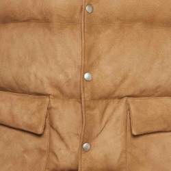 مملوكة مسبقًا Prada Biscuit Suede Sleeveless Down Puffer Vest XL