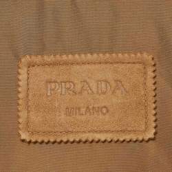 مملوكة مسبقًا Prada Biscuit Suede Sleeveless Down Puffer Vest XL