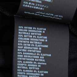 Pre Owned Prada Black Cotton Logo Pocket Detail Crew Neck T-Shirt M