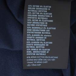 Pre Owned Prada Navy Blue Cotton Logo Pocket Detail Crew Neck T-Shirt M