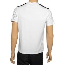 Pre Owned Prada White Stretch Cotton Pocket Detail V-Neck T-Shirt M