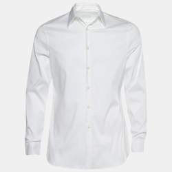 Pre Owned Prada White Cotton Long Sleeve Shirt S