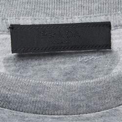 Prada Grey Cotton Crewneck T-Shirt S