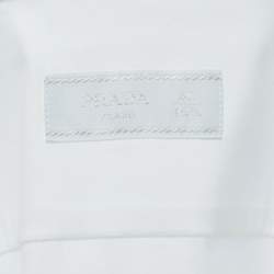Prada White Cotton Long Sleeve Button Front Shirt M