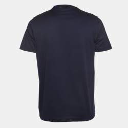 Pre Owned Prada Navy Blue Cotton Crew Neck T-Shirt L