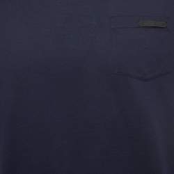 Pre Owned Prada Navy Blue Cotton Crew Neck T-Shirt L