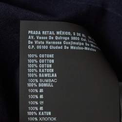 Pre Owned Prada Navy Blue Cotton Crew Neck T-Shirt L