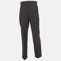 Prada Grey Wool Buttoned Formal Trousers XS 