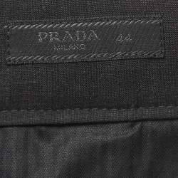 Prada Grey Wool Buttoned Formal Trousers XS 