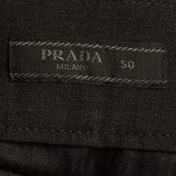 Prada Grey Wool Straight Fit Formal Trousers L