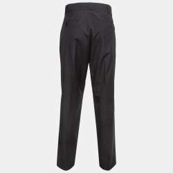 Prada Grey Wool Straight Fit Formal Trousers L