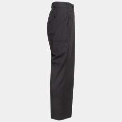 Prada Grey Wool Straight Fit Formal Trousers L