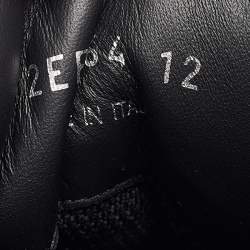 Pre Owned Prada Blue/Black Leather Downtown Low-Top Sneakers Size 46