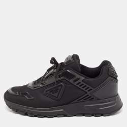 Prada Black Nylon and Rubber Cloudbust Low Top Sneakers Size 43