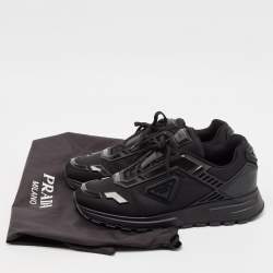 Prada Black Nylon and Rubber Cloudbust Low Top Sneakers Size 43