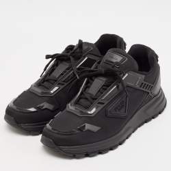 Prada Black Nylon and Rubber Cloudbust Low Top Sneakers Size 43