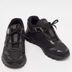 Prada Black Nylon and Rubber Cloudbust Low Top Sneakers Size 43