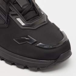 Prada Black Nylon and Rubber Cloudbust Low Top Sneakers Size 43
