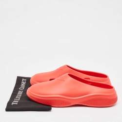 Prada Red Rubber Flat Mules Size 42