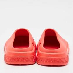 Prada Red Rubber Flat Mules Size 42