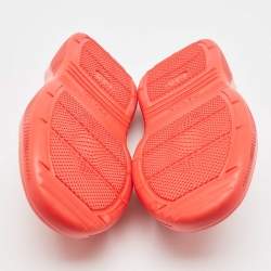 Prada Red Rubber Flat Mules Size 42