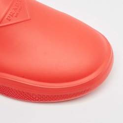 Prada Red Rubber Flat Mules Size 42