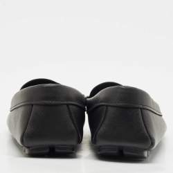 مملوكة مسبقًا Prada Black Leather Slip On Loafers Size 45