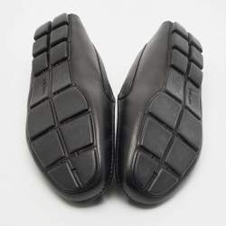 مملوكة مسبقًا Prada Black Leather Slip On Loafers Size 45