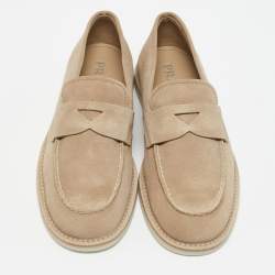 Prada Beige Suede Slip On Loafers Size 43