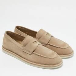 Prada Beige Suede Slip On Loafers Size 43