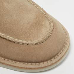 Prada Beige Suede Slip On Loafers Size 43