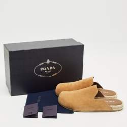 Prada Tan Suede Espadrille Mules Size 41