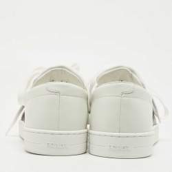 Pre Owned Prada White/Black Leather Low Top Sneakers Size 40