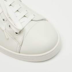 Pre Owned Prada White/Black Leather Low Top Sneakers Size 40