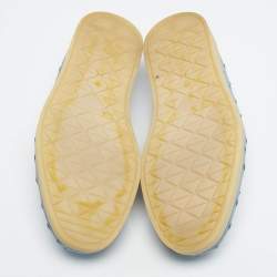 مملوكة مسبقًا Prada Blue Ostrich Leather Slip On Loafers Size 43