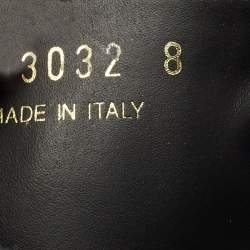 Pre Owned صندل سلايد برادا جلد وكانفس أخضر/أسود سيور متعاكسة بشريط لوغو مقاس 42