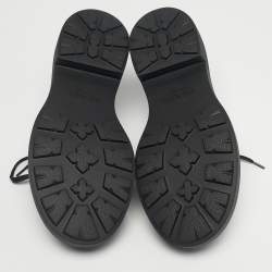 Pre Owned Prada Black Leather Monolith Platform Loafers Size 41