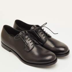 Pre Owned Prada Size 41.5 Black Leather Lace Up Derby