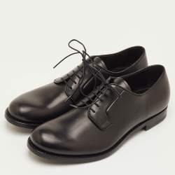 Pre Owned Prada Size 41.5 Black Leather Lace Up Derby