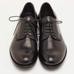 Pre Owned Prada Size 41.5 Black Leather Lace Up Derby